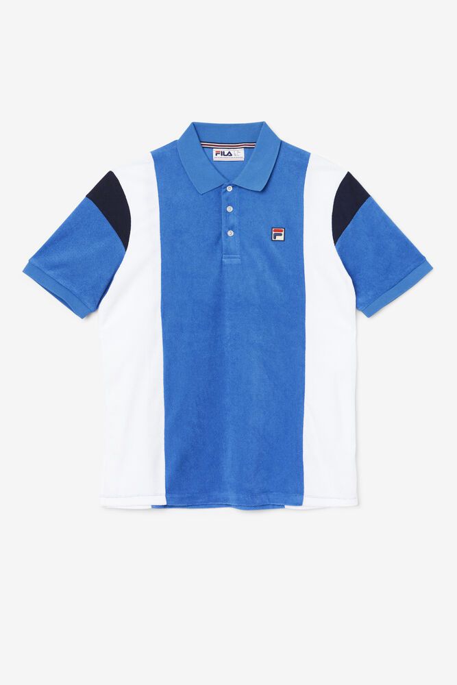 Fila Polo Astro Terry Mens Blue/White - India RVH-720961